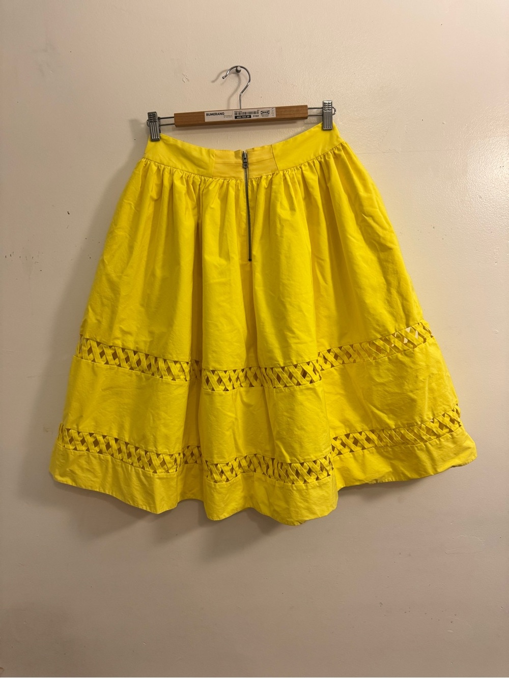 Alice + Olivia Bright Yellow A-Line Midi Skirt